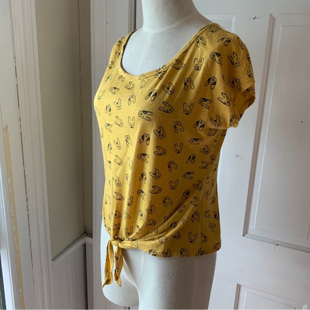 Red Camel boston terrier French bull dogs mustard yellow tie spring top medium m